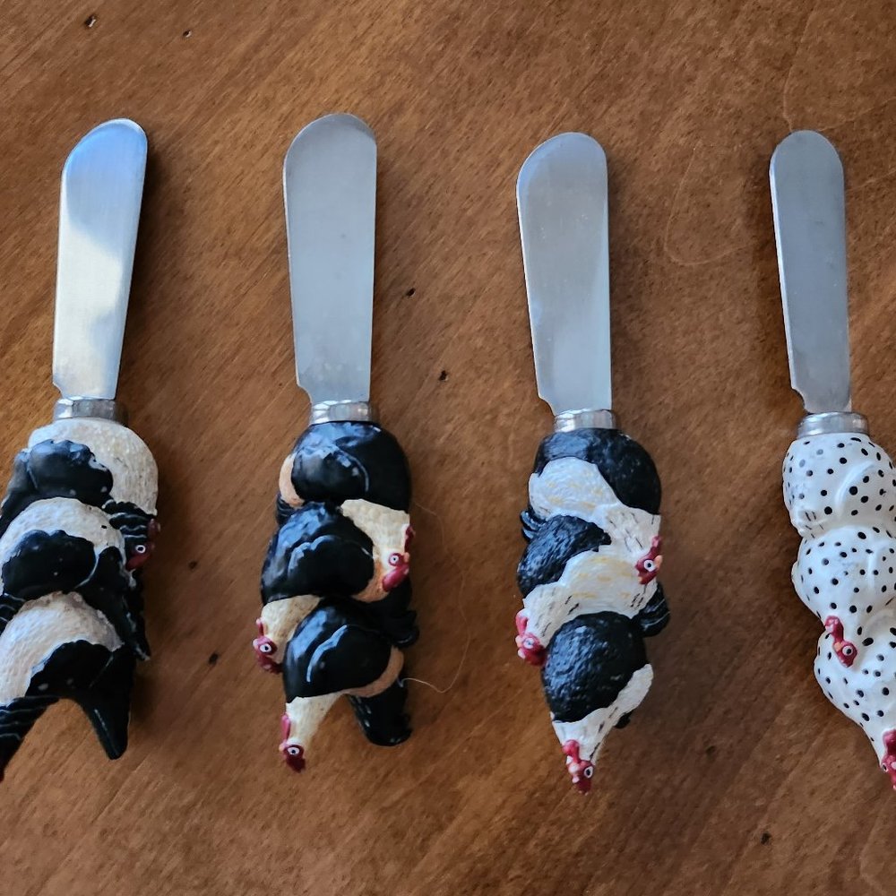 Warren Kimble Sakura Country Quartet "Chicken" Spreader Set of 4